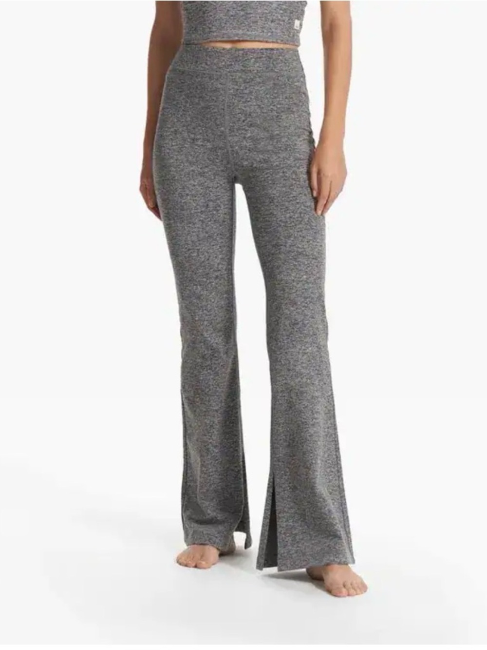 Vuori Women’s Heather Gray Flare Split Inseam Leggings Size XS